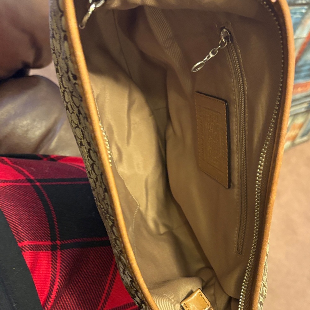 Coach Tan and Brown Small C Y2K Hobo Shoulder Bag Vintage F10924 - Picture 11 of 16
